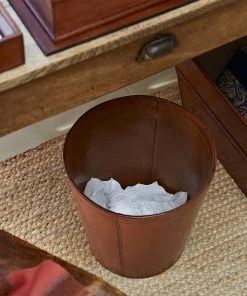 Life Of Riley Home Office Leather Waste Paper Bin