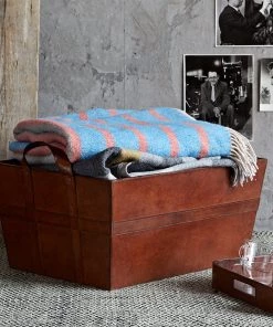 Life Of Riley Leather Blanket Basket