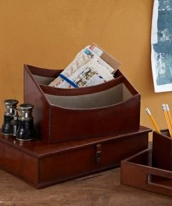 Life Of Riley Leather Hall Desk Set Gift Sets