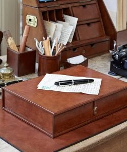 Life Of Riley Storage Leather Box File - Personalise The Lid