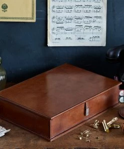 Life Of Riley Storage Leather Box File - Personalise The Lid
