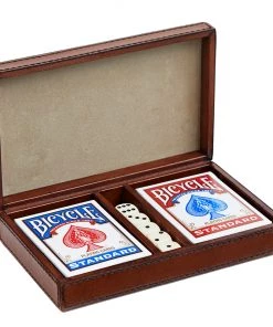 Life Of Riley Leather Personalised Card And Dice Box