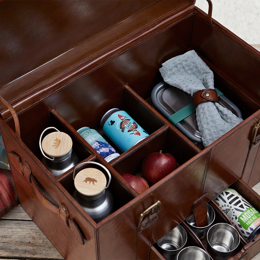 Life Of Riley Jubilee Collection Leather Picnic Trunk 6 Life Of Riley Jubilee Collection Leather Picnic Trunk