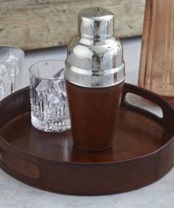 Life Of Riley Leather Cocktail Shaker - Conker