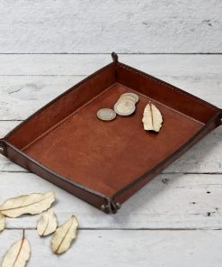 Life Of Riley Leather Coin Tray - Personalise The Centre