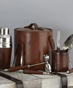Life Of Riley Leather Complete Cocktail Hosting Set