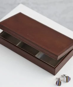 Life Of Riley Leather Cufflink Box For Him