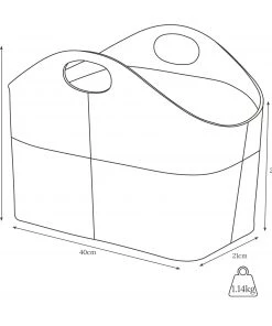 Life Of Riley Leather Curved Storage Basket