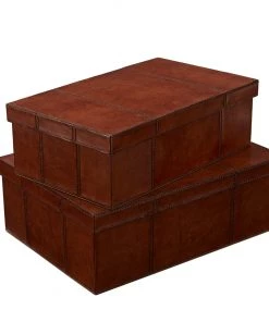 Life Of Riley New Arrivals Leather Shoe Storage Box - Two Sizes