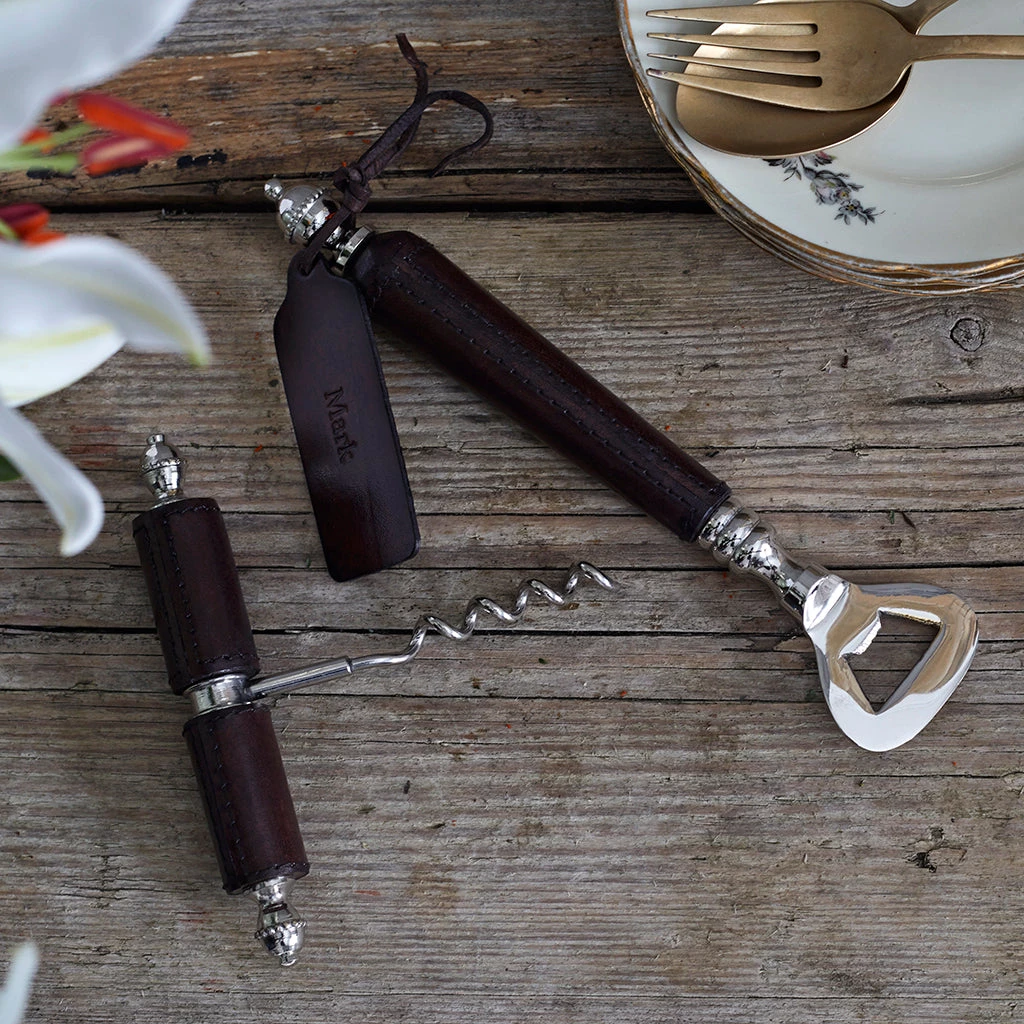 Life Of Riley Leather Handled Bottle Opener And Corkscrew 6 Life Of Riley Leather Handled Bottle Opener And Corkscrew