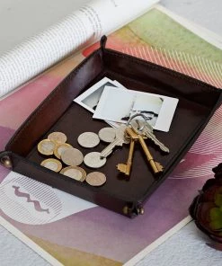 Life Of Riley Leather Coin Tray - Personalise The Centre