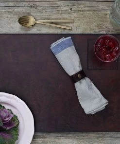 Life Of Riley Leather Place Mat Coasters