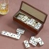 Life Of Riley Leather Personalised Dominoes Box. Includes A Set Of Double Six Dominoes