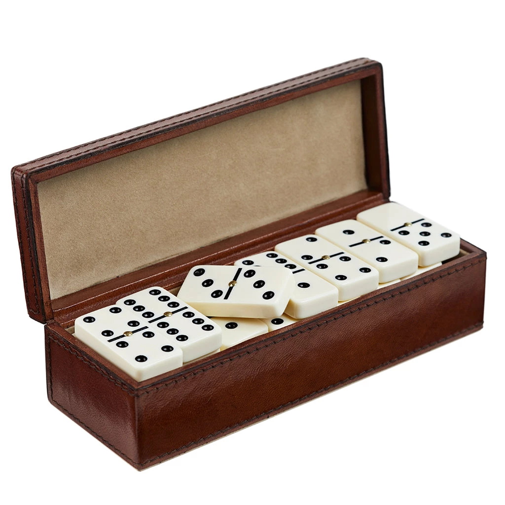 Life Of Riley Leather Personalised Dominoes Box. Includes A Set Of Double Six Dominoes 6 Life Of Riley Leather Personalised Dominoes Box. Includes A Set Of Double Six Dominoes