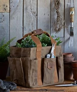 Life Of Riley Brown Waxed Canvas Gardening Bag Waxed Canvas Gifts
