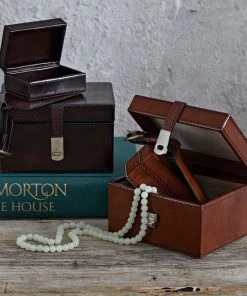 Life Of Riley Leather Home And Away Travel Set Watch & Cufflink Boxes