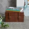 Life Of Riley Leather Keepsake Trunk For Couple