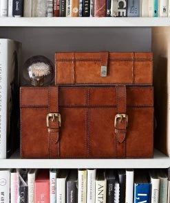 Life Of Riley Leather Keepsake Trunk For Couple