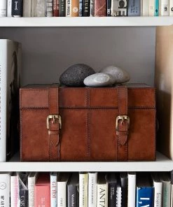 Life Of Riley Leather Keepsake Trunk For Couple