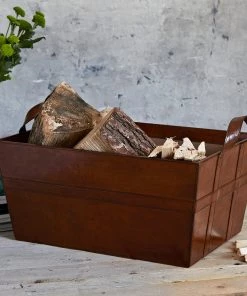 Life Of Riley Leather Log Basket