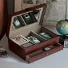 Life Of Riley Watch & Cufflink Boxes Leather Men's Jewellery Box With Travel Cufflink Box