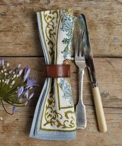 Life Of Riley Leather Napkin Ring Set