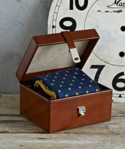 Life Of Riley Socks In A Personalised Keepsake Box. Navy Pin Polka Dot