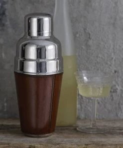 Life Of Riley Leather Cocktail Shaker - Conker