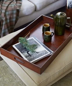 Life Of Riley Bar Ware Leather Ottoman Tray