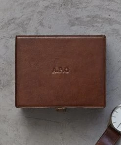 Life Of Riley Leather Watch Box With Chrome Clasp