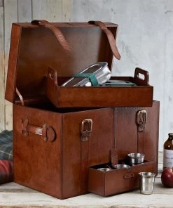 Life Of Riley Jubilee Collection Leather Picnic Trunk
