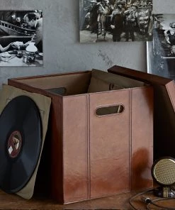 Life Of Riley Leather Vinyls Storage Box