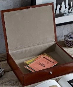 Life Of Riley Storage Leather Box File - Personalise The Lid