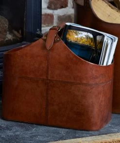 Life Of Riley Wedding Gifts Leather Buckled Magazine Basket