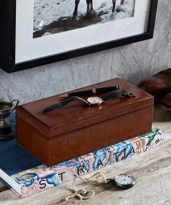 Life Of Riley Watch & Cufflink Boxes Leather Stash Box