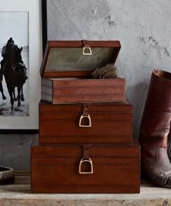 Life Of Riley Leather Stirrup Box - Three Sizes Keepsake Boxes