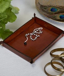 Life Of Riley Leather Coin Tray - Personalise The Centre