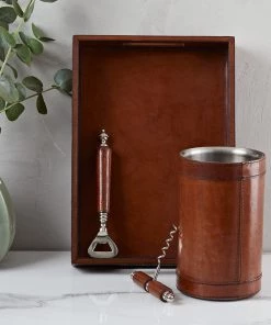Life Of Riley Leather Drinks Connoisseur Gift Set