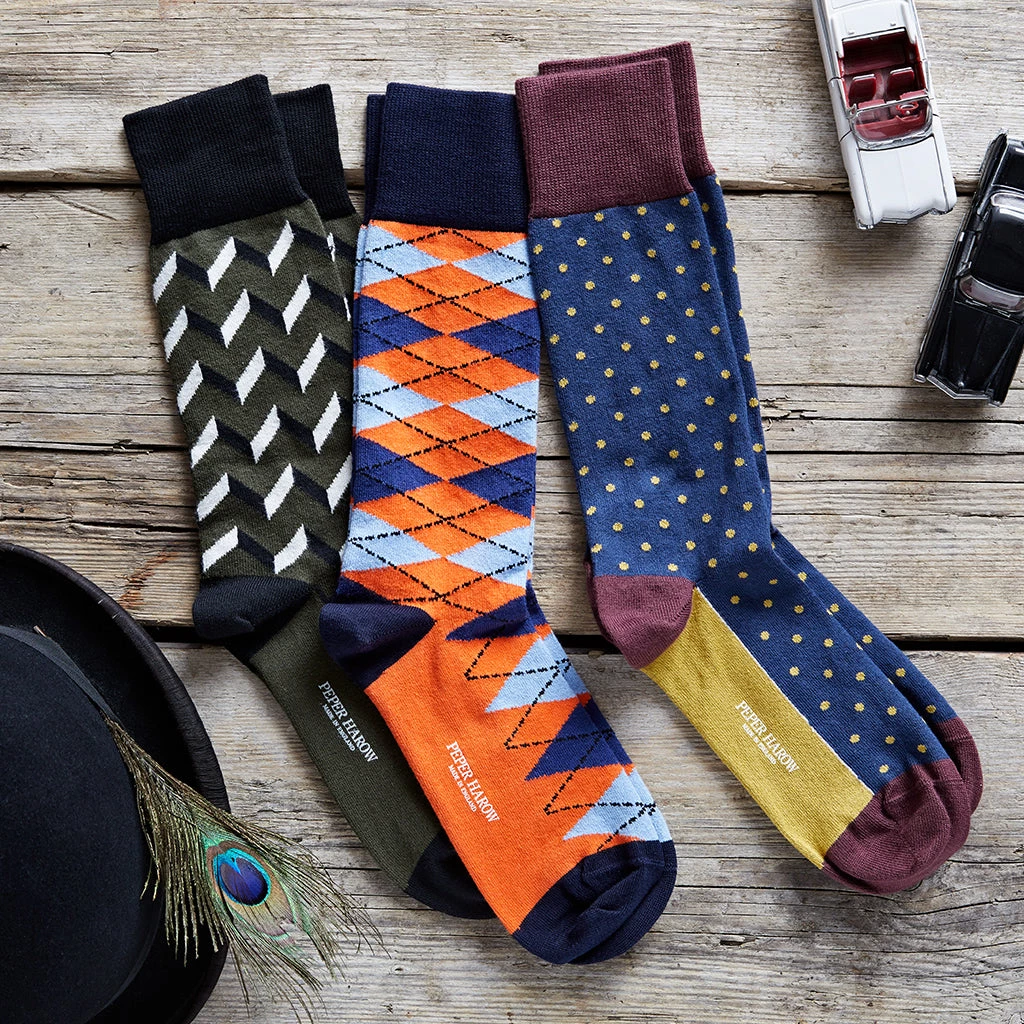 Life Of Riley Socks In A Personalised Keepsake Box. Navy Pin Polka Dot 6 Life Of Riley Socks In A Personalised Keepsake Box. Navy Pin Polka Dot