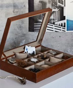 Life Of Riley Leather Watch Box For Twelve Watches Watch & Cufflink Boxes